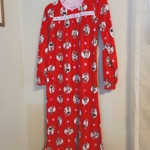 Red fleece Minnie mouse gown